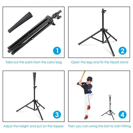 28" - 44" Goplus Adjustable Baseball Tripod