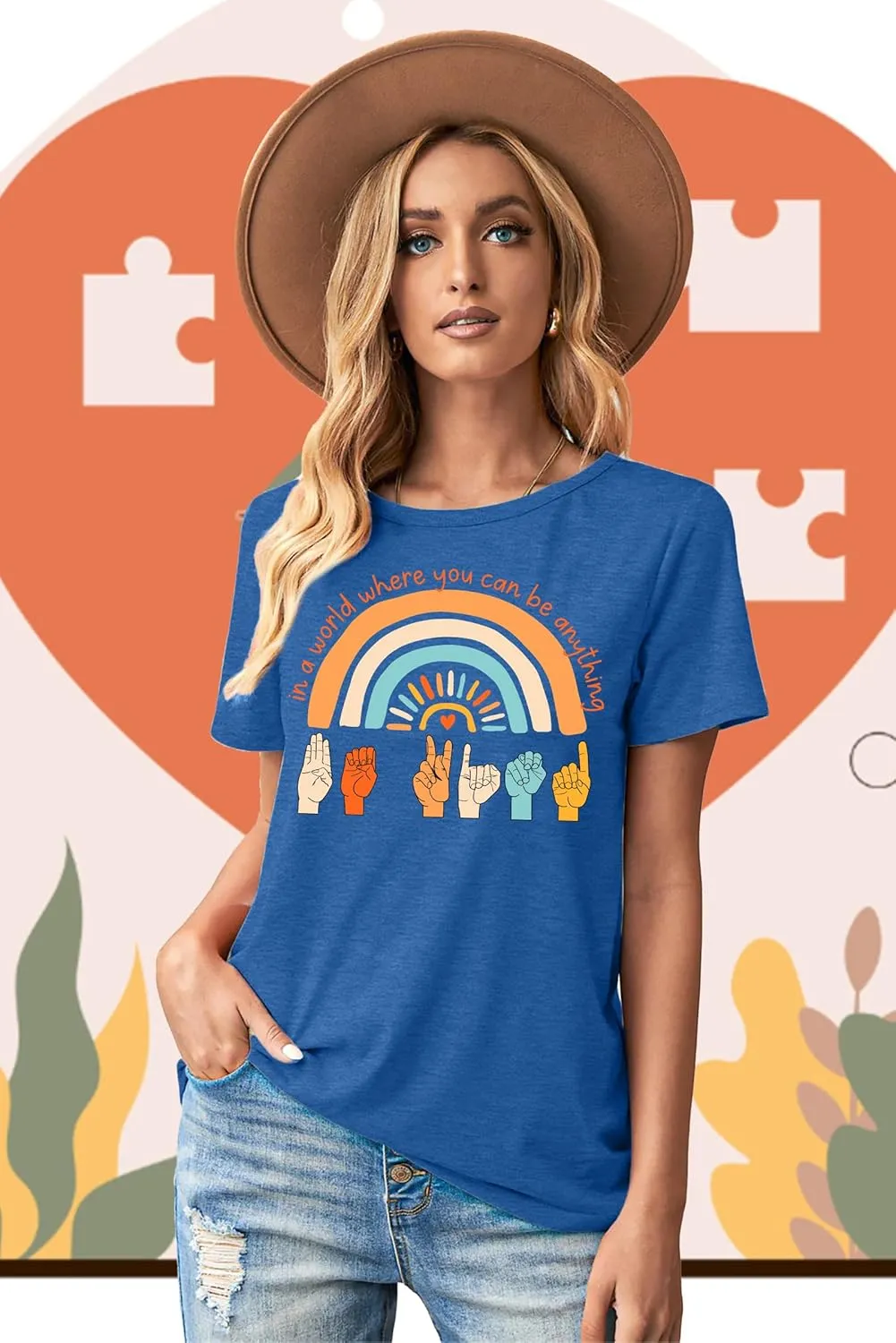 Be Kind Shirt Women Sign Language Hand Graphic Tee Shirts Kindness Rainbow Shirts Short Sleeve Inspirational Tee Tops