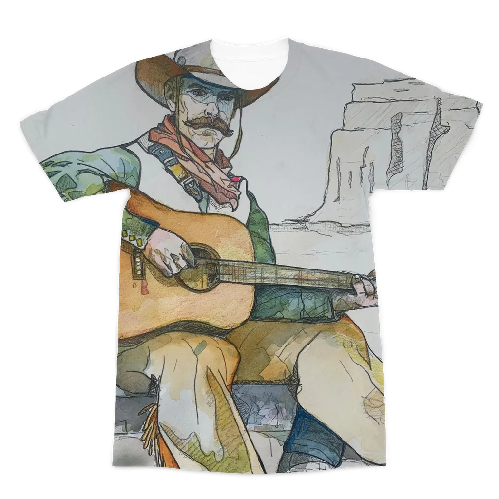 Cowboy guitar Premium Sublimation Adult T-Shirt