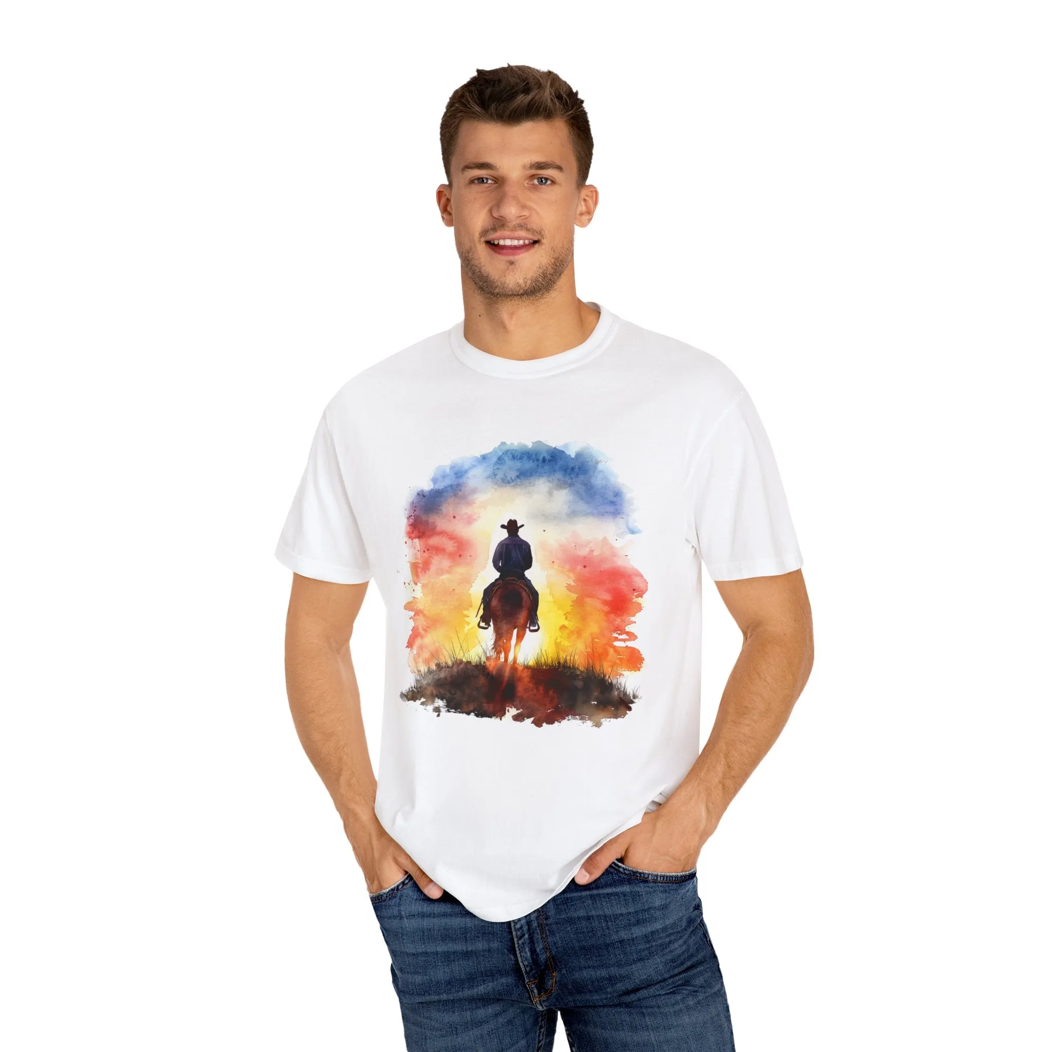 Cowboy Ride Away Comfort Colors 1717 Unisex Garment-Dyed T-shirt
