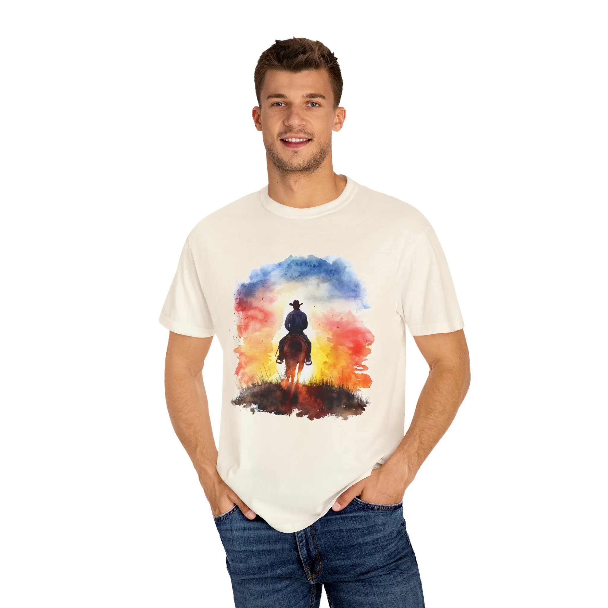 Cowboy Ride Away Comfort Colors 1717 Unisex Garment-Dyed T-shirt