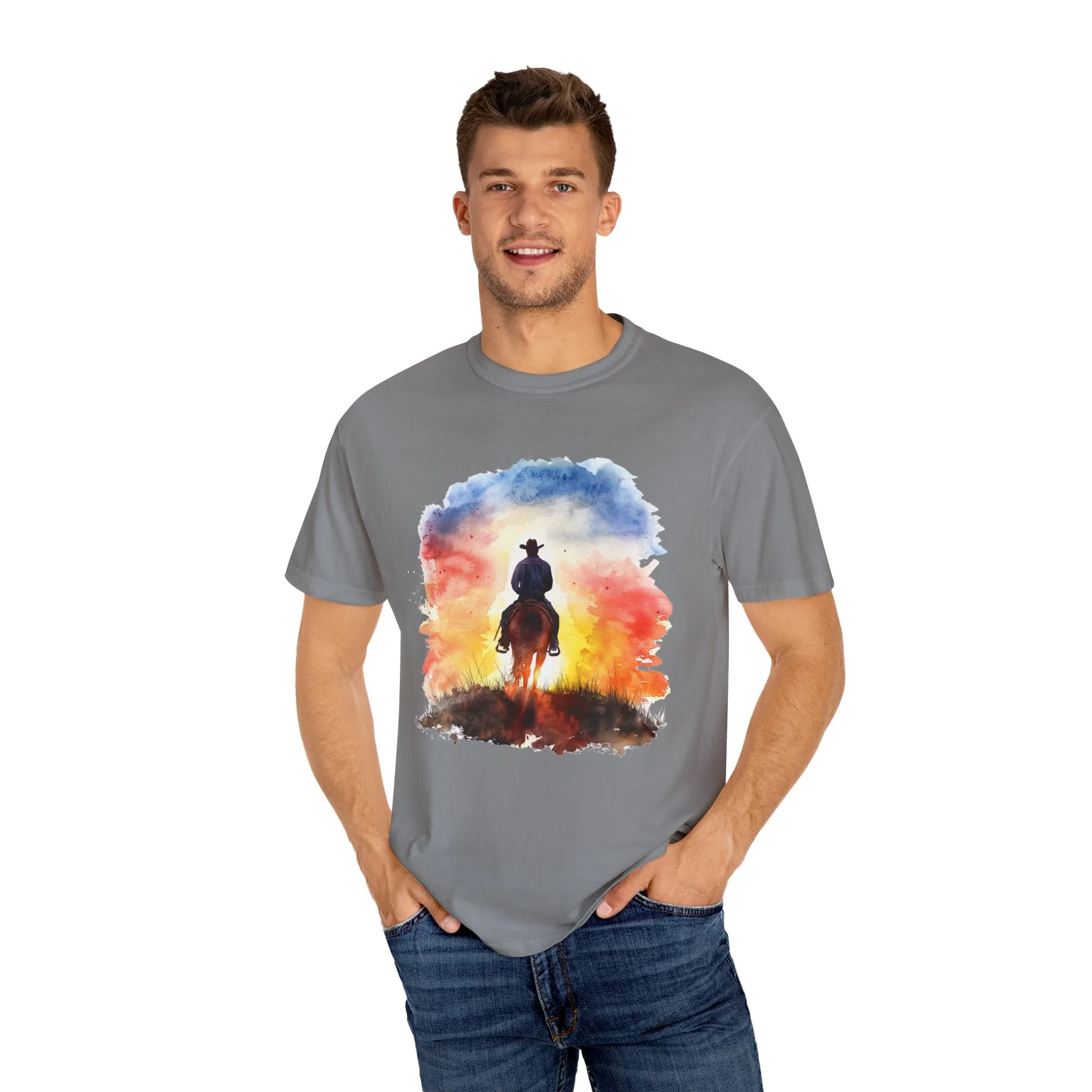 Cowboy Ride Away Comfort Colors 1717 Unisex Garment-Dyed T-shirt