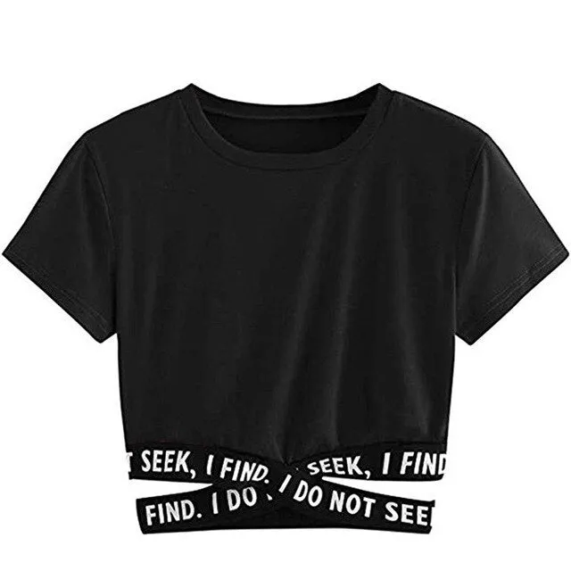 Cross Bandage shirt Sexy Tops T-Shirt Streetwear