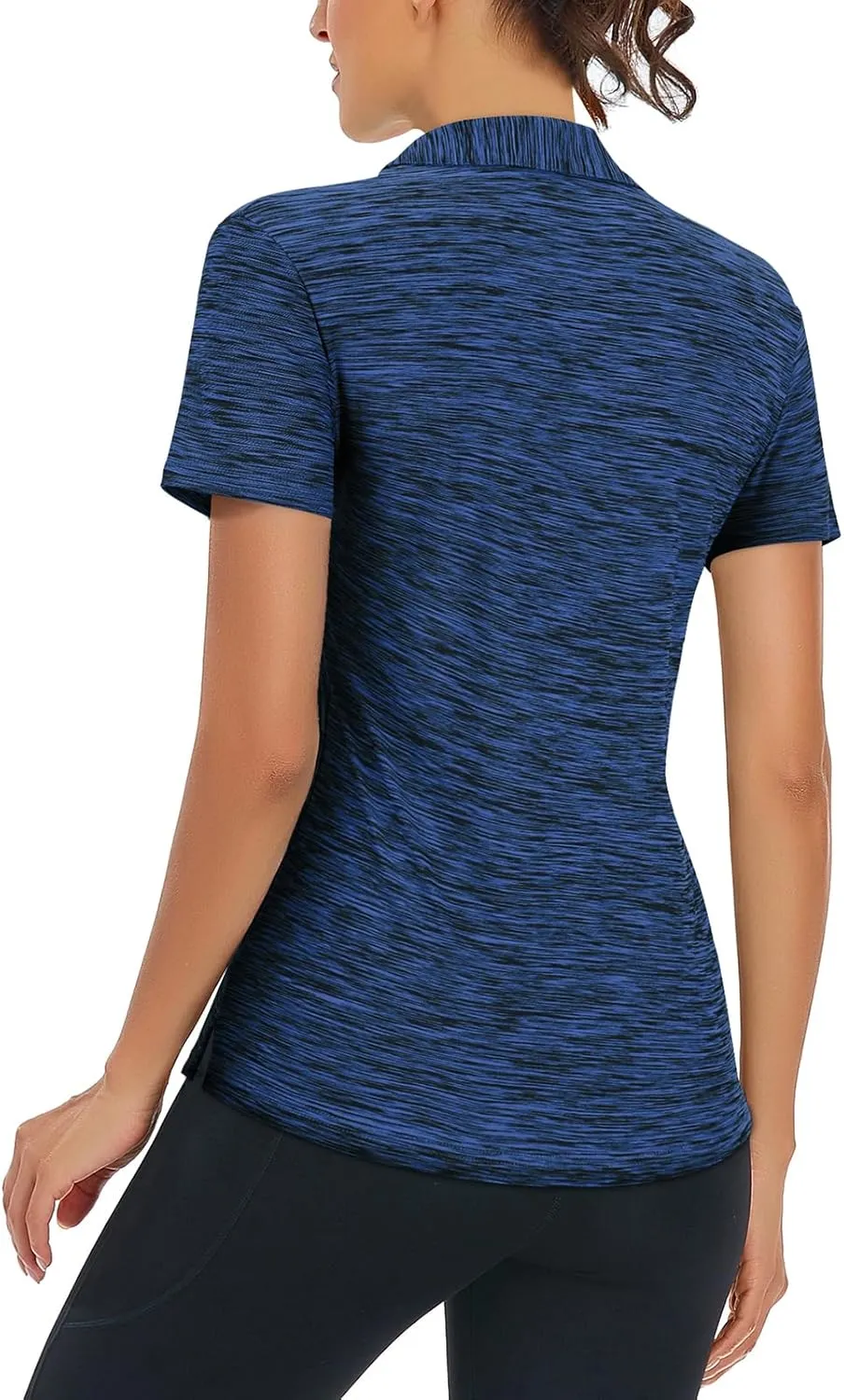 Cucuchy Womens V Neck Golf Polo Shirts Moisture Wicking Sports Workout Tops