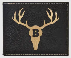 Custom Engraved Leather Wallet with ID Flap