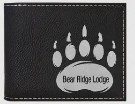 Custom Engraved Leather Wallet with ID Flap