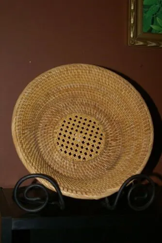 done Old Large Asian Tribal Weaver Basket Sumbawa Island Rattan Detailed Collectible