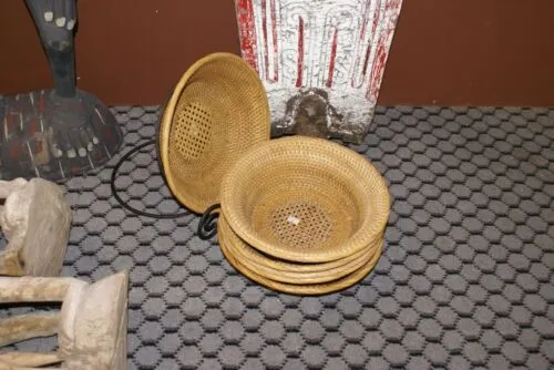 done Old Large Asian Tribal Weaver Basket Sumbawa Island Rattan Detailed Collectible