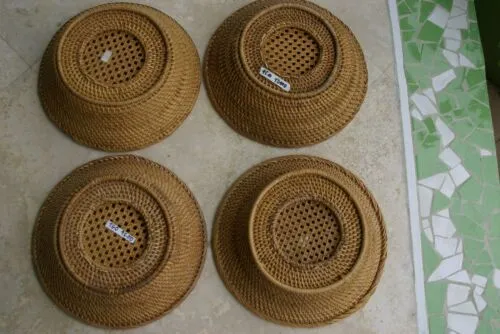 done Old Large Asian Tribal Weaver Basket Sumbawa Island Rattan Detailed Collectible