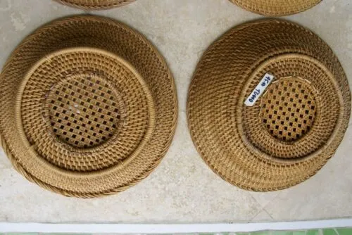 done Old Large Asian Tribal Weaver Basket Sumbawa Island Rattan Detailed Collectible