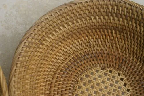 done Old Large Asian Tribal Weaver Basket Sumbawa Island Rattan Detailed Collectible