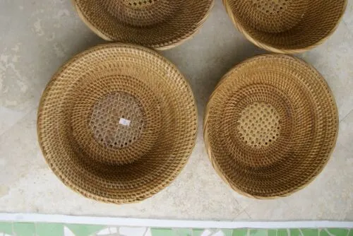 done Old Large Asian Tribal Weaver Basket Sumbawa Island Rattan Detailed Collectible