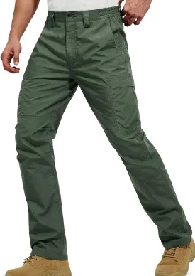 FREE SOLDIER Men's Cargo Pants Water Resistant Ripstop Tactical Pants for Men Work Pants Lightweight Outdoor Hiking Pants Men