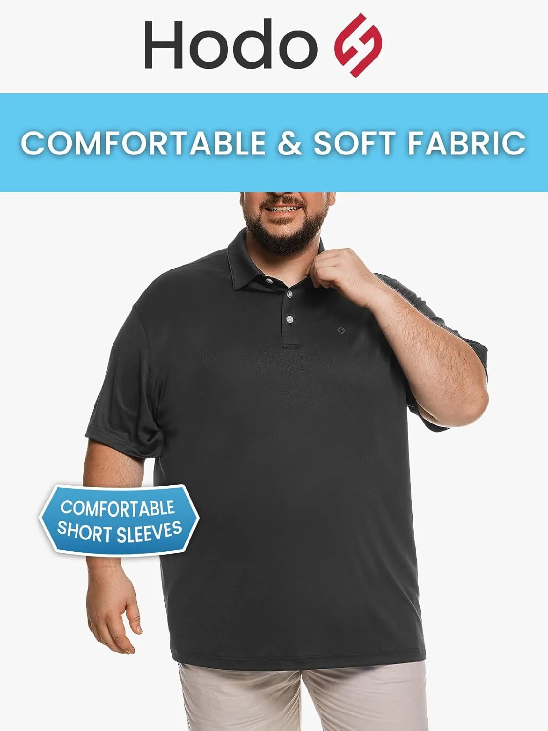 HOdo Big and Tall Mens Polo Shirt Moisture Wicking Sport Golf Shirts 2XL-6XL