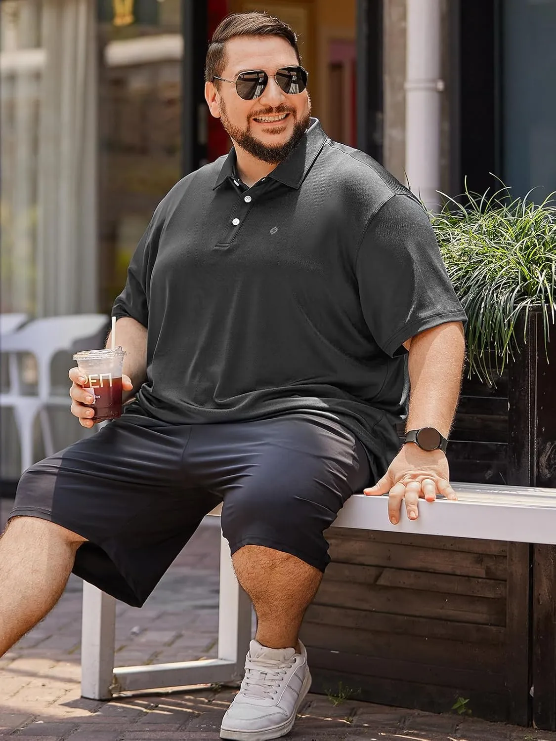 HOdo Big and Tall Mens Polo Shirt Moisture Wicking Sport Golf Shirts 2XL-6XL