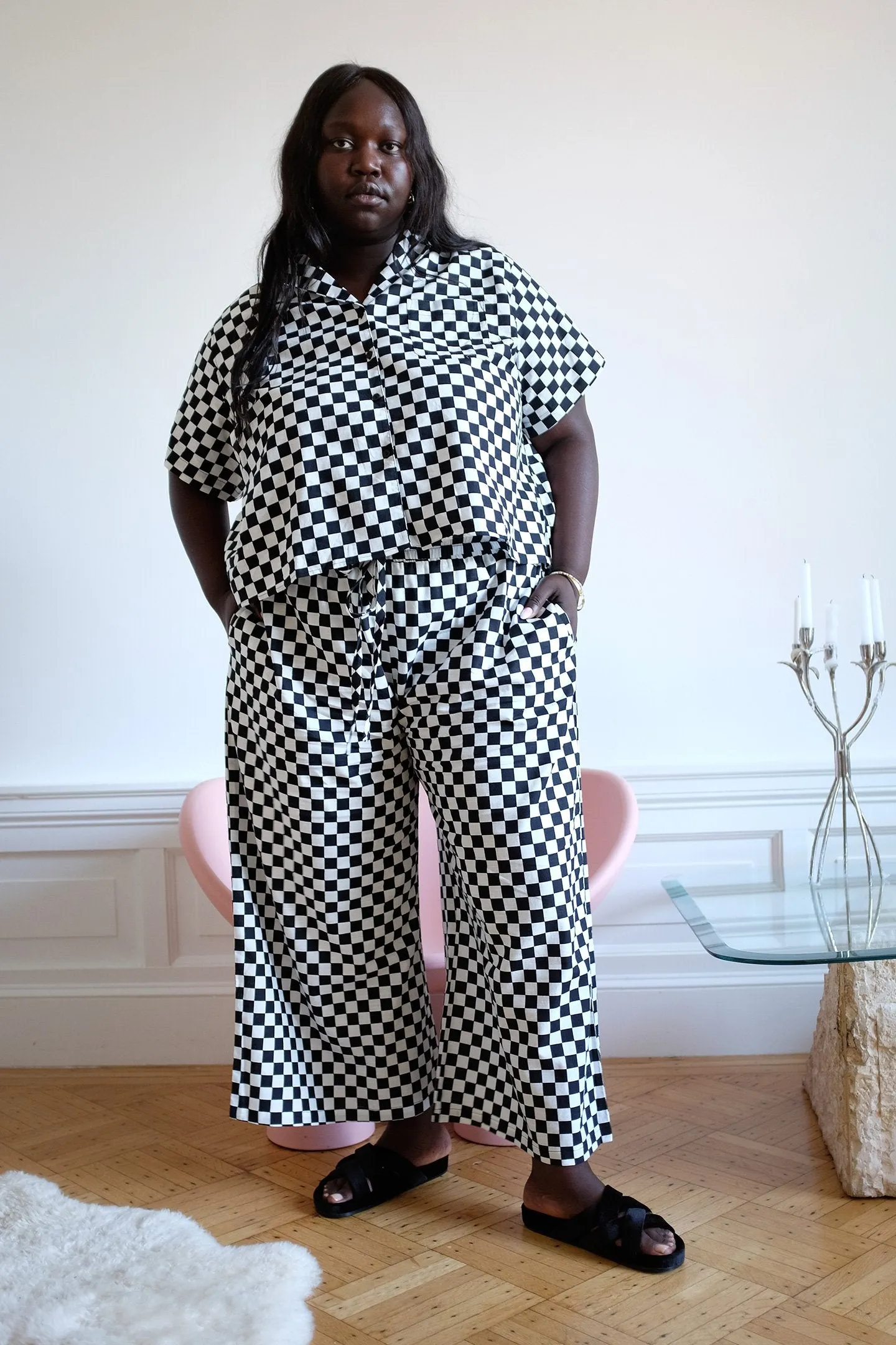 Long Lounge Set - Black Check