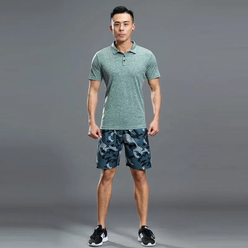 Mens Polo Shirt Short Sleeve Summer Tennis Shirt Quick Dry Sport Clothing Basketball GYM Running Badminton Training T-Shirt