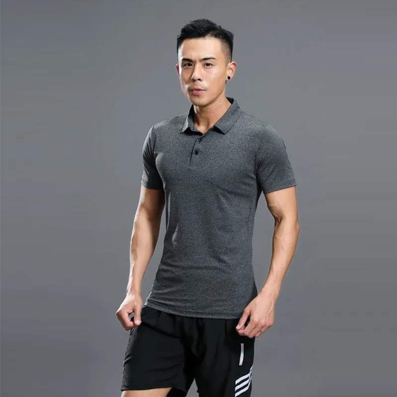 Mens Polo Shirt Short Sleeve Summer Tennis Shirt Quick Dry Sport Clothing Basketball GYM Running Badminton Training T-Shirt