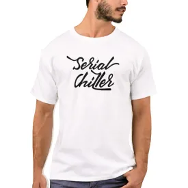 Nutcase Designer Round Neck Men's T-Shirt Wrinkle-Free Poly Cotton Tees - Serial Chiller Black