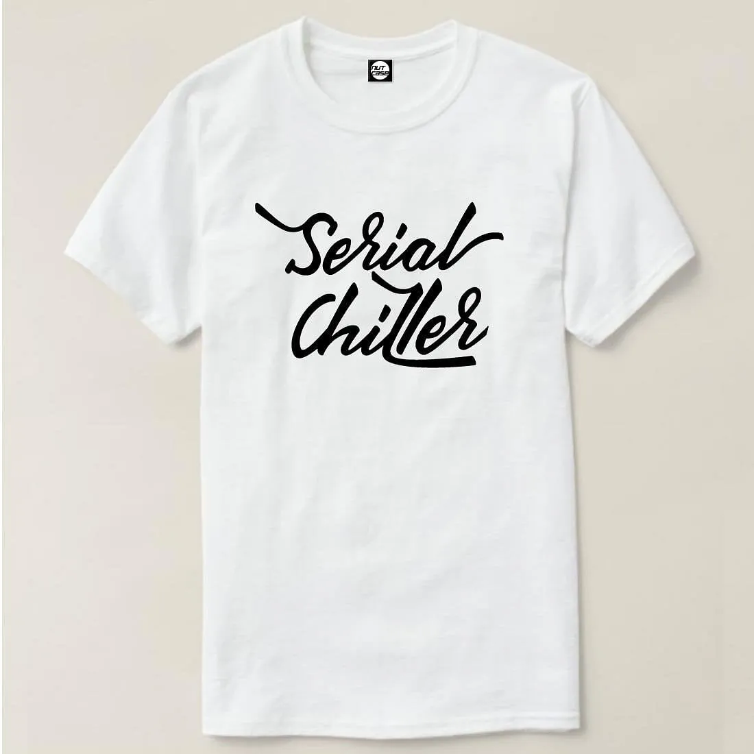 Nutcase Designer Round Neck Men's T-Shirt Wrinkle-Free Poly Cotton Tees - Serial Chiller Black