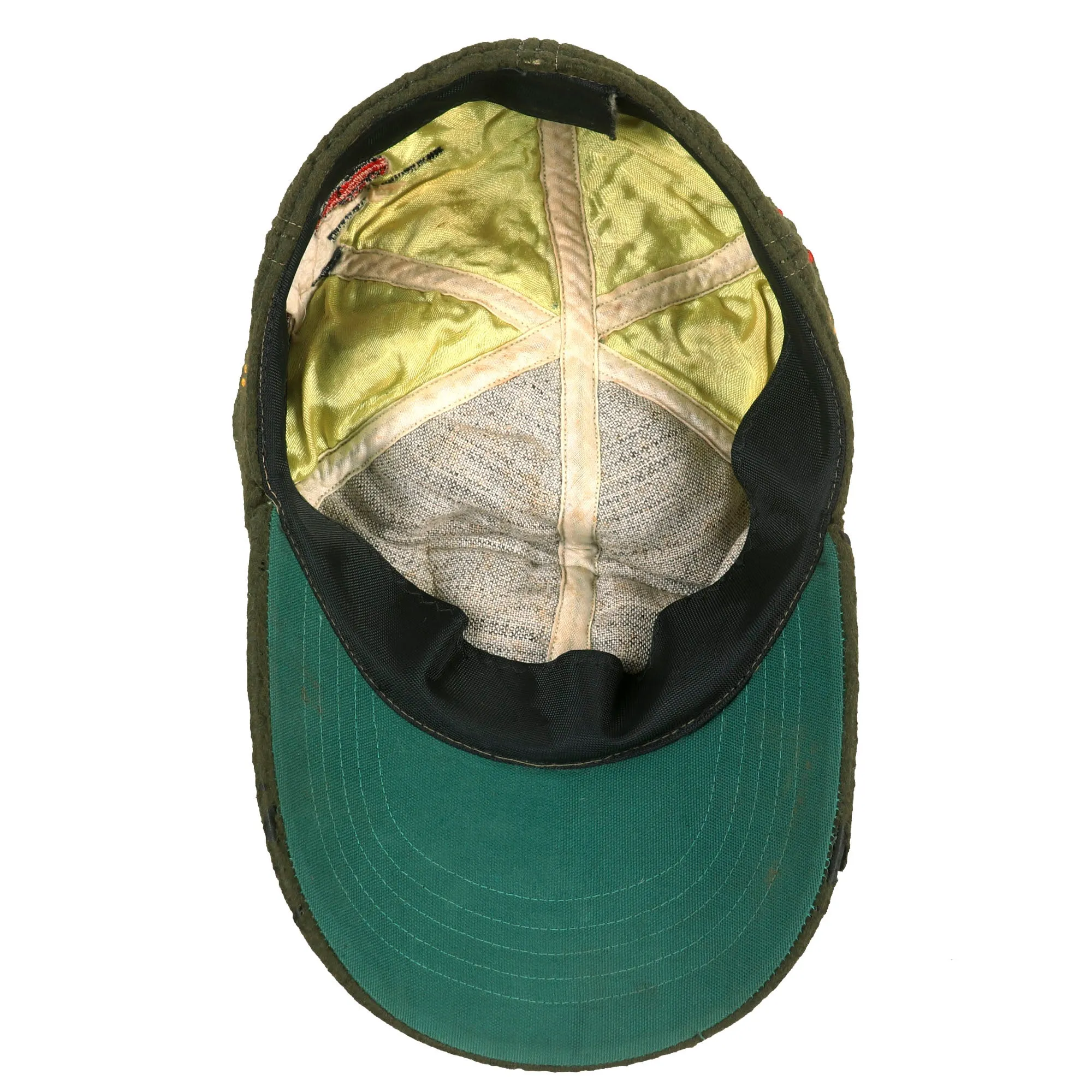 Original U.S. Korean War Era USMC Aviation Theater Made Baseball Cap with Direct-Embroider Bullion Insignia - Marine Corps Air Station Iwakuni