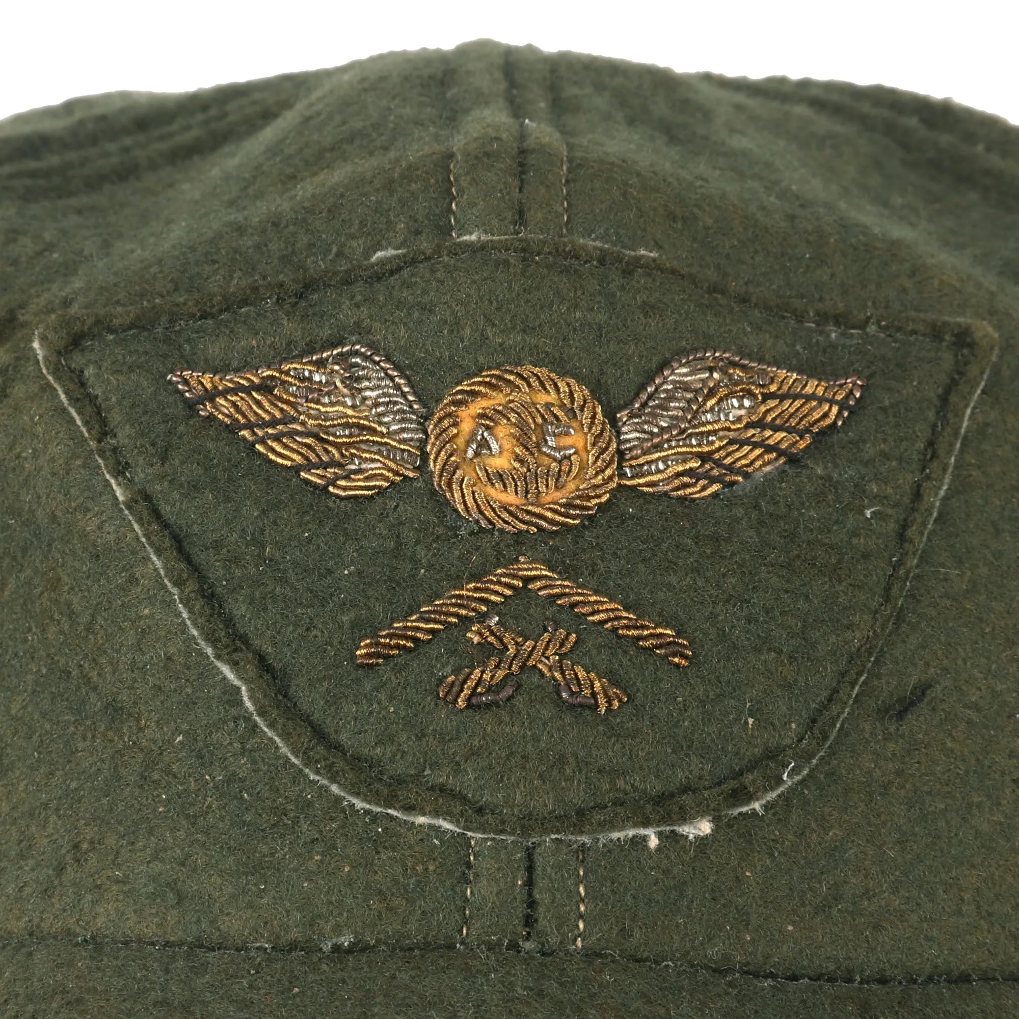 Original U.S. Korean War Era USMC Aviation Theater Made Baseball Cap with Direct-Embroider Bullion Insignia - Marine Corps Air Station Iwakuni