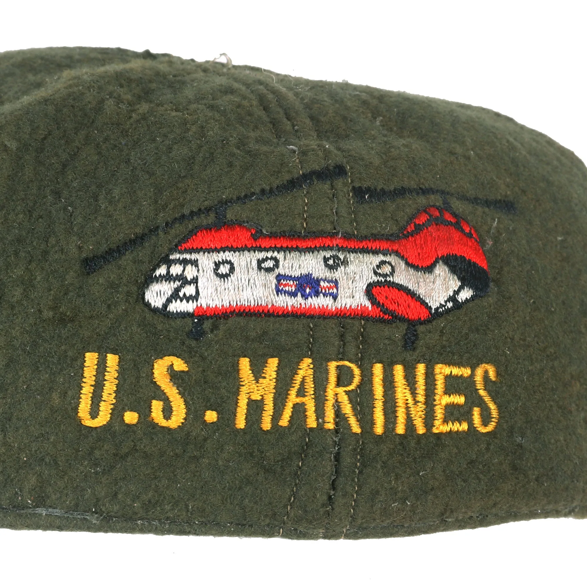 Original U.S. Korean War Era USMC Aviation Theater Made Baseball Cap with Direct-Embroider Bullion Insignia - Marine Corps Air Station Iwakuni