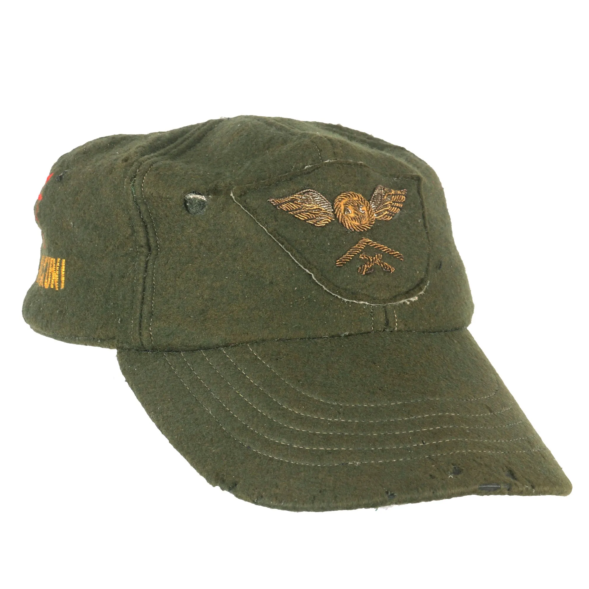 Original U.S. Korean War Era USMC Aviation Theater Made Baseball Cap with Direct-Embroider Bullion Insignia - Marine Corps Air Station Iwakuni