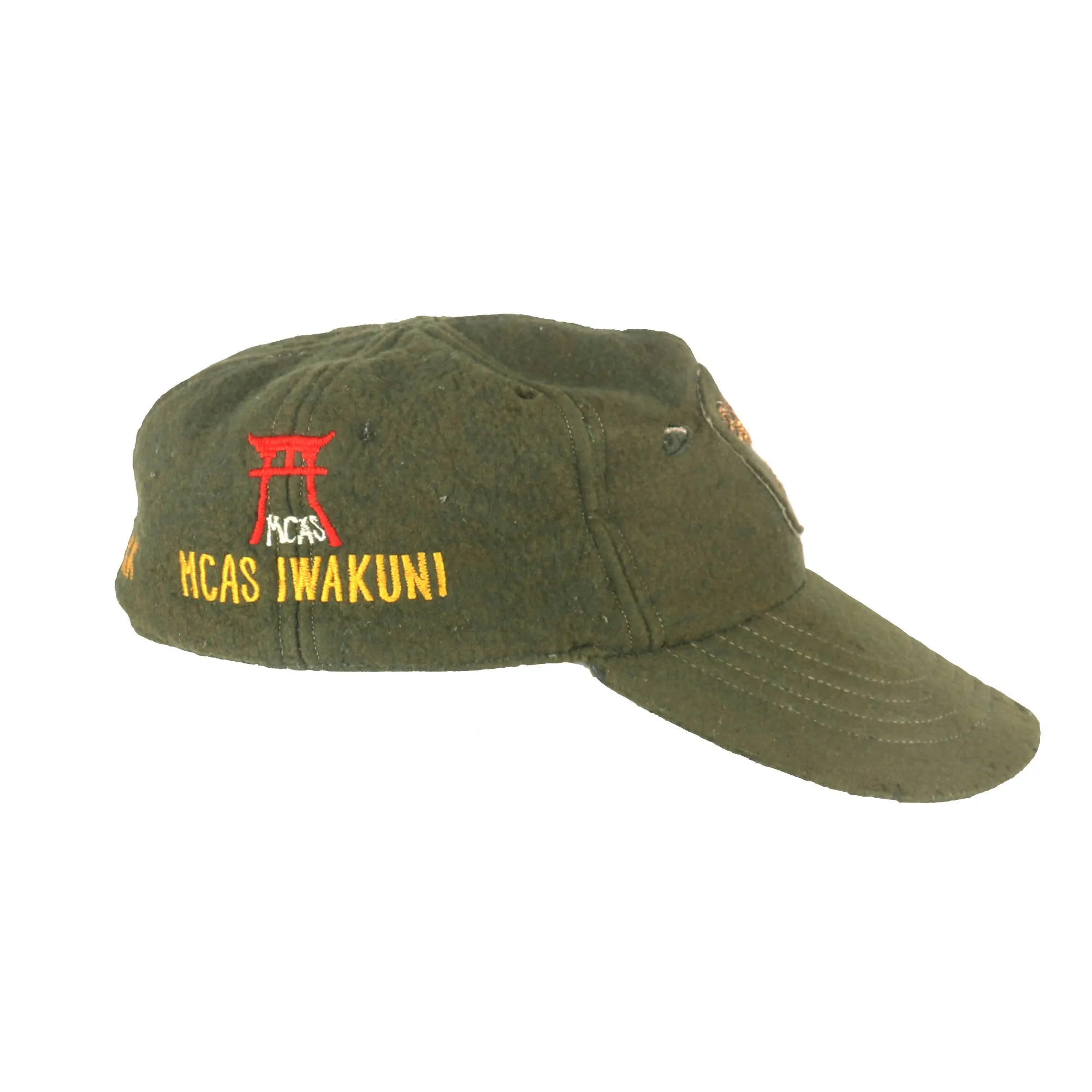 Original U.S. Korean War Era USMC Aviation Theater Made Baseball Cap with Direct-Embroider Bullion Insignia - Marine Corps Air Station Iwakuni
