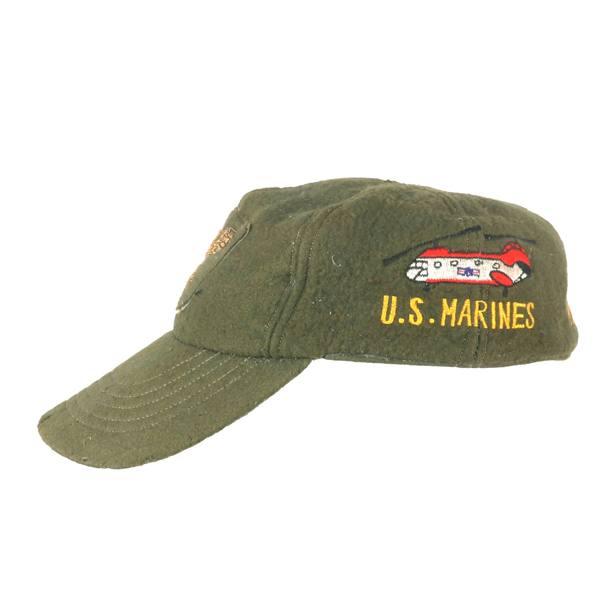 Original U.S. Korean War Era USMC Aviation Theater Made Baseball Cap with Direct-Embroider Bullion Insignia - Marine Corps Air Station Iwakuni