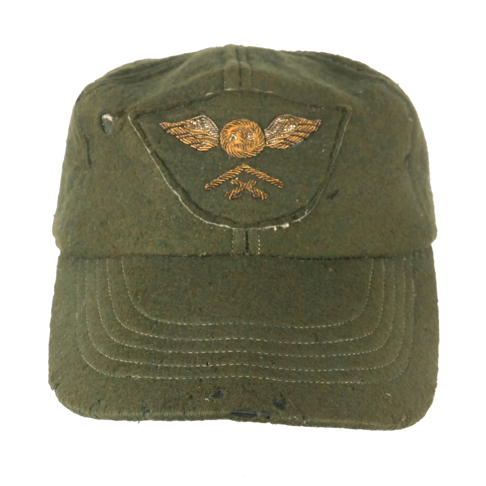 Original U.S. Korean War Era USMC Aviation Theater Made Baseball Cap with Direct-Embroider Bullion Insignia - Marine Corps Air Station Iwakuni