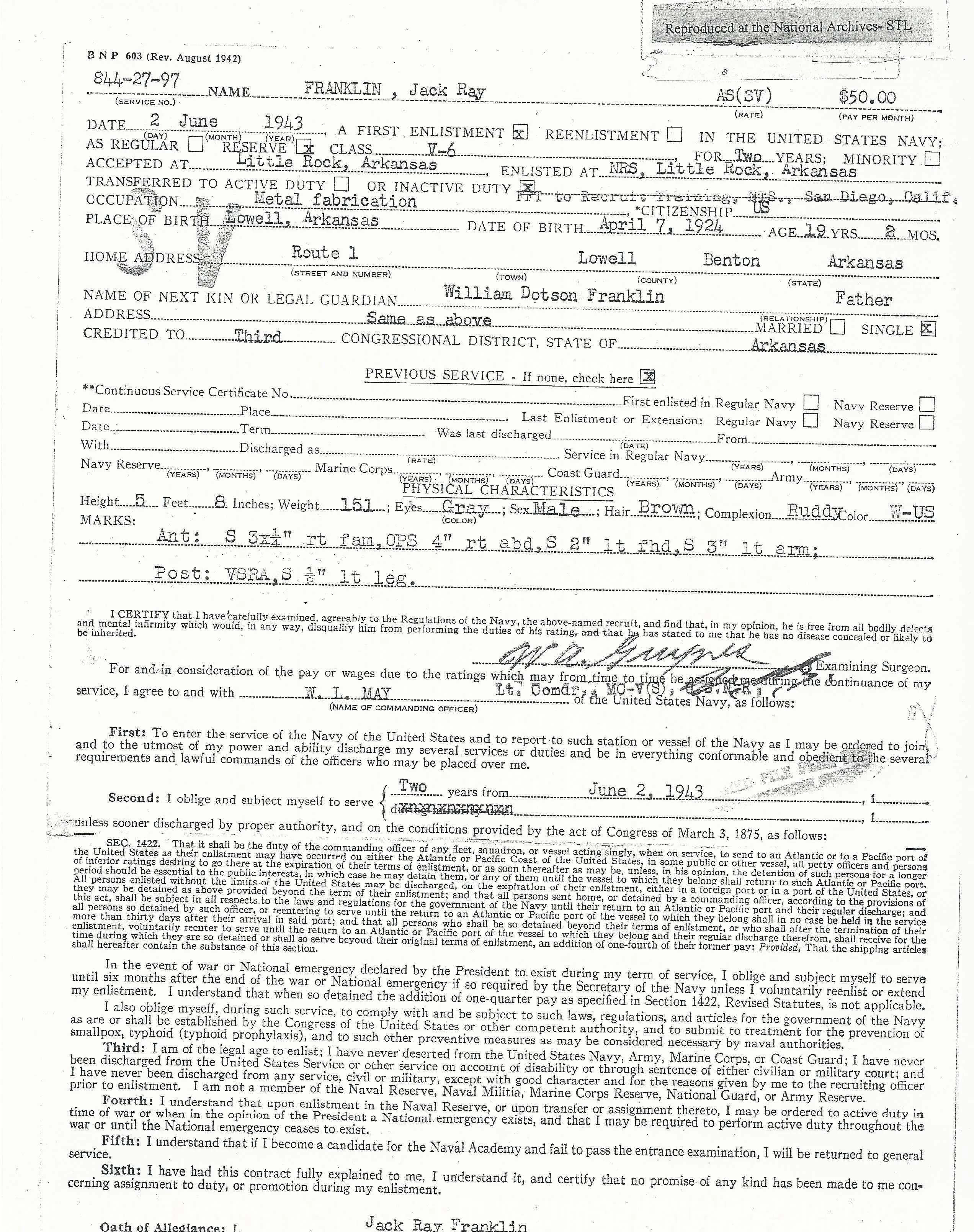 Original U.S. WWII USS Indianapolis KIA Named Purple Heart Medal with Documentation