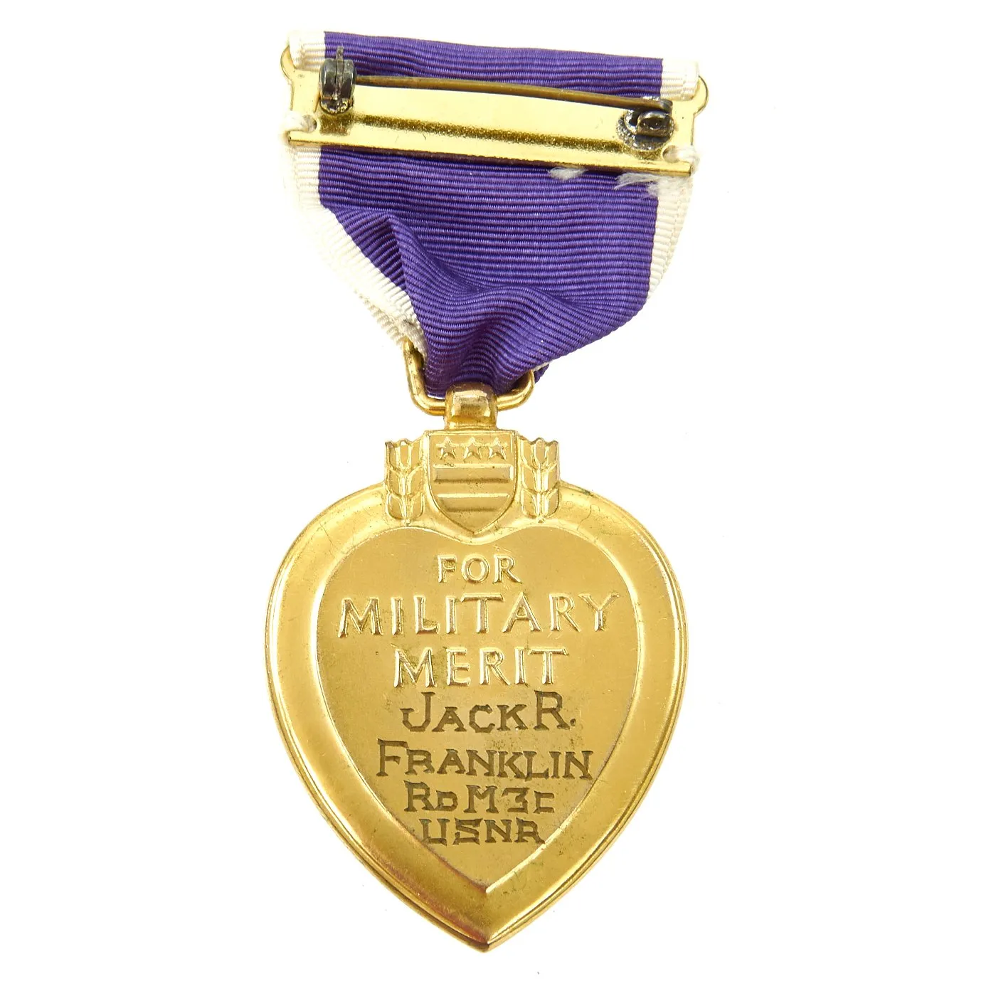 Original U.S. WWII USS Indianapolis KIA Named Purple Heart Medal with Documentation