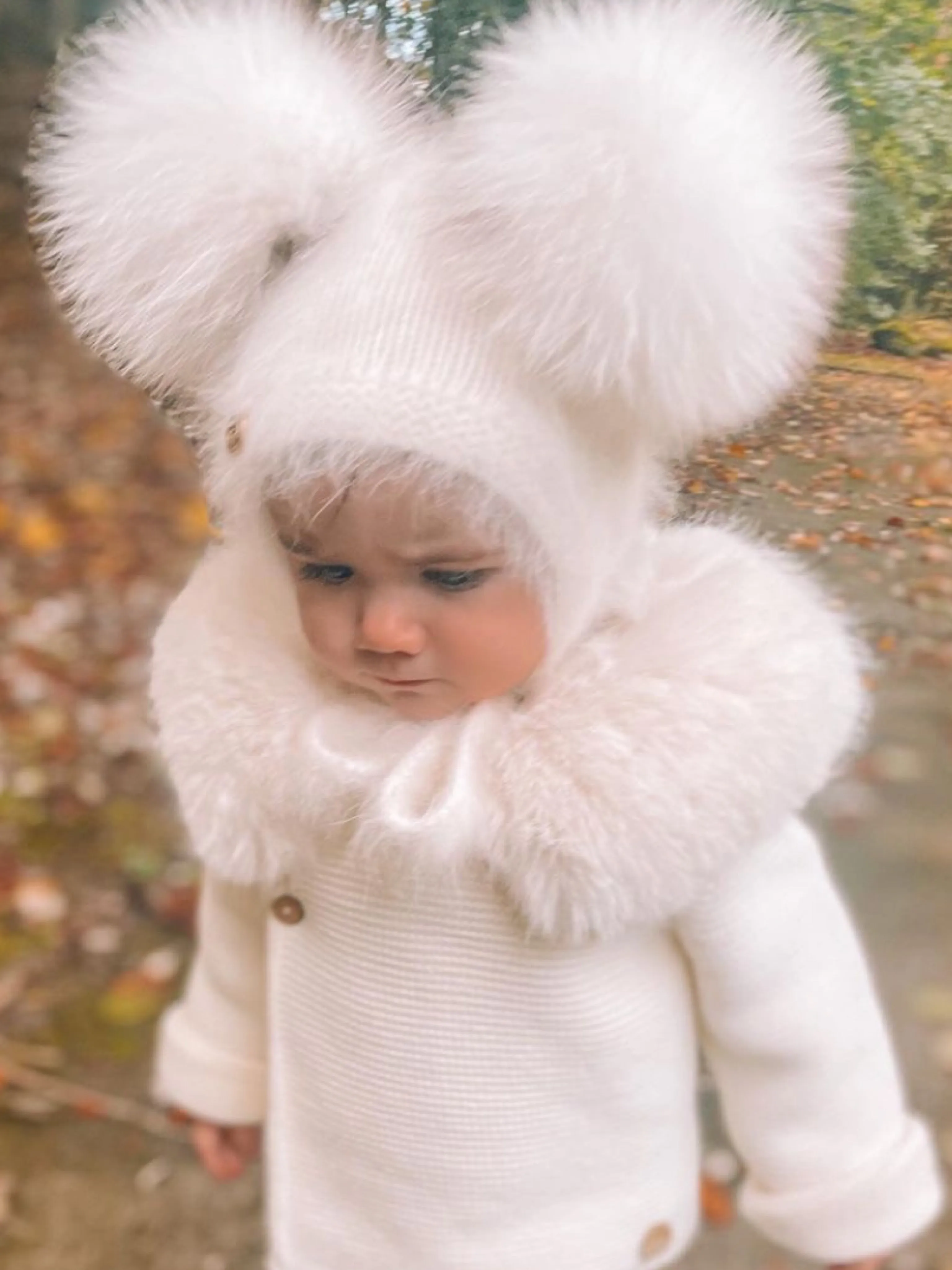 Petite Maison Kids Ivory 'Hero' Cashmere Bonnet