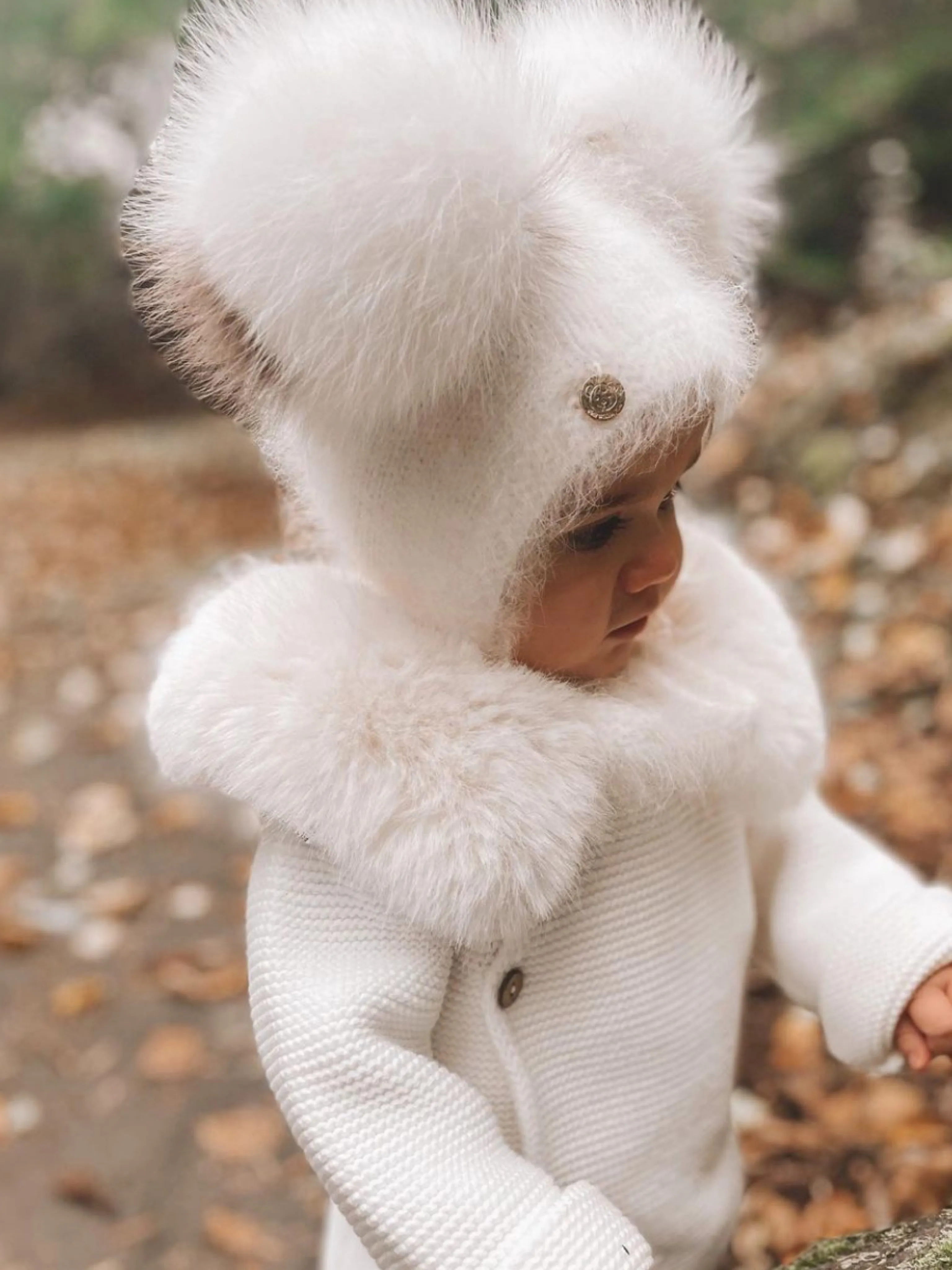 Petite Maison Kids Ivory 'Hero' Cashmere Bonnet
