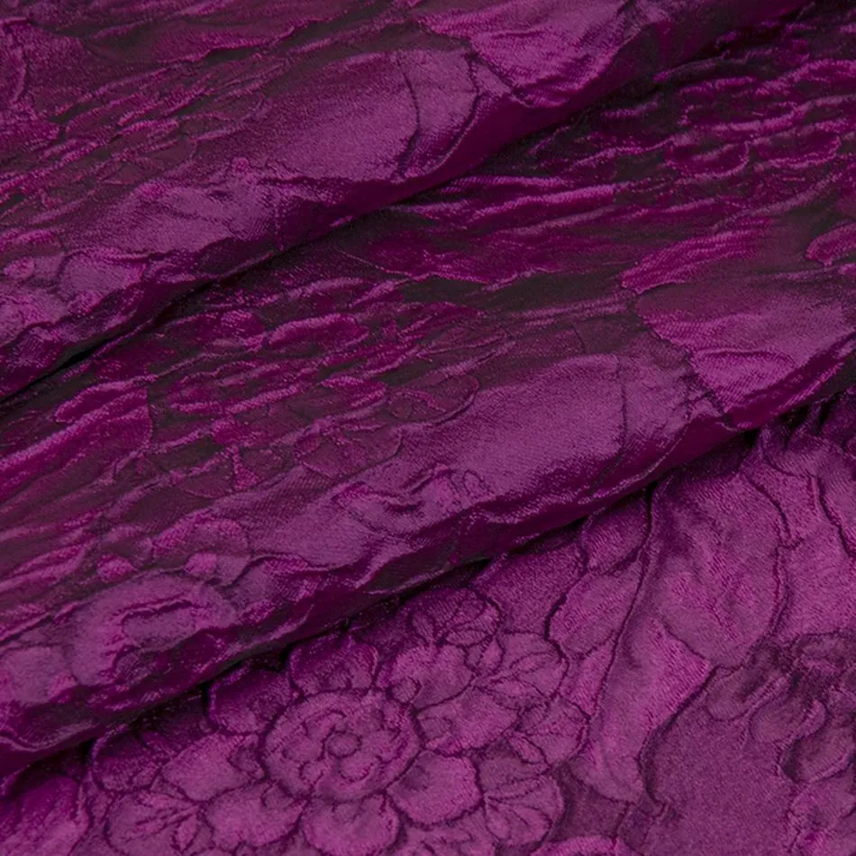 Poly Silk Magenta Floral Jacquard 2563