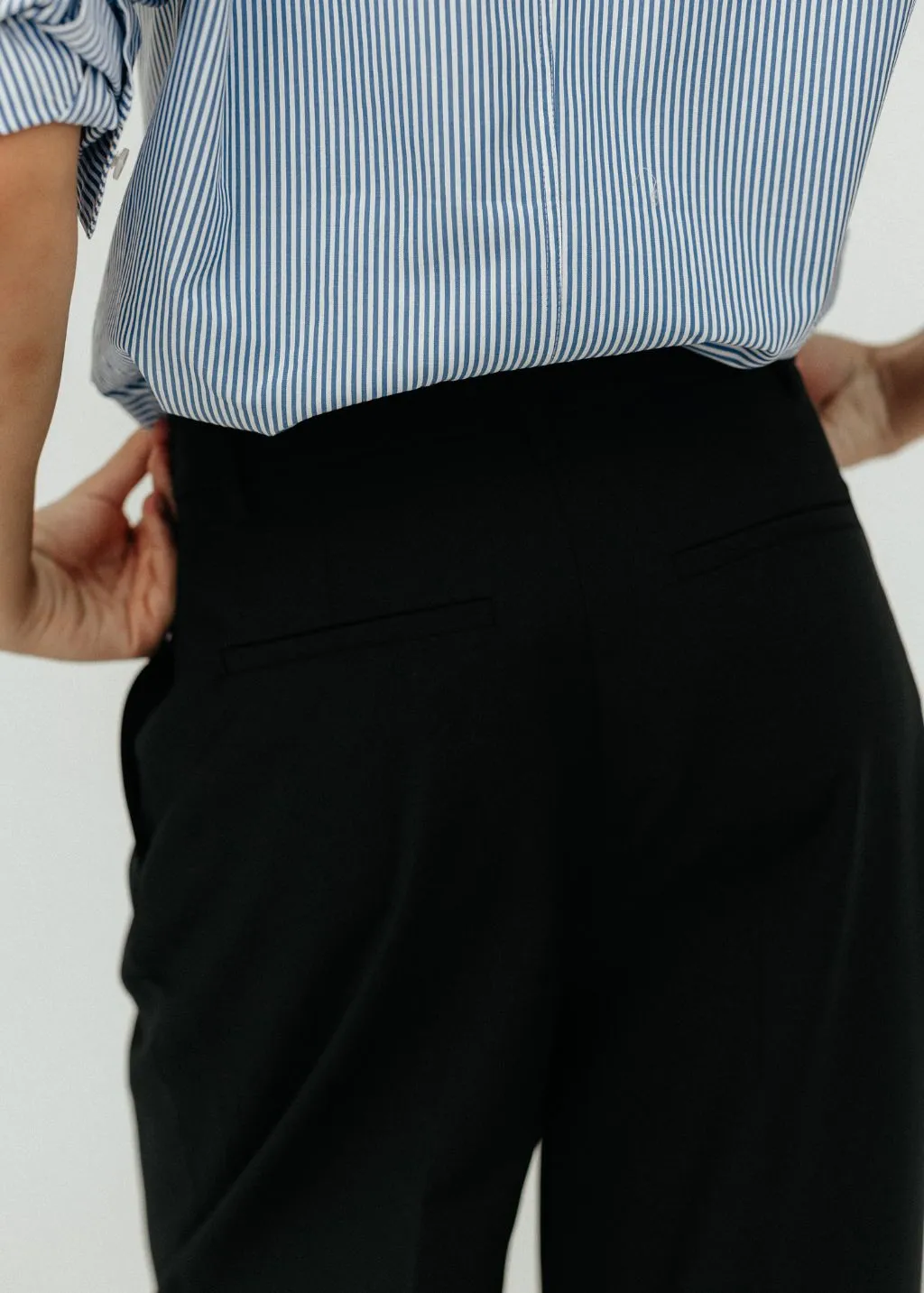 Tibi Tropical Wool Stella Pant in Black
