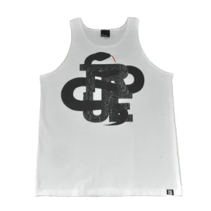 True Mens Logo Snake Tank Top White